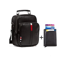 Adelina Bags Adelina Siyah Deri El Ve Omuz Çanta Ve Mekanizmalı Kartlık Set (549986554) Siyah