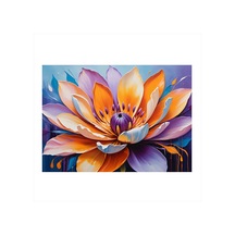 Renkli Çiçek Açan Lotus Art Mdf Tablo