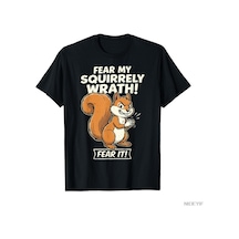 Flood Of Style Korkun Benim Squirrely Wrath Yaramaz Sincap Mizah T-shirt Erkekler Kadınlar Için % 100% Pamuk Siyah