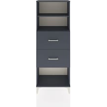 Arges Dolap 2 Raflı 2 Çekmeceli 60x30x163 Antrasit-antrasit Antrasit