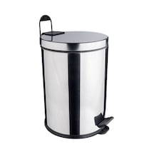 Çelik 8 Litre Pedallı Çöp Kovası Ss 430 Kalite Gri