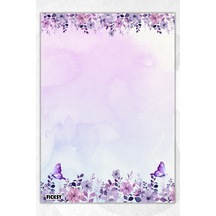 A5 Çiçek Bloknot Çizgisiz Defter - 50 Yaprak - Memopad - Notepad - Not Defteri - Not Kağıdı - 2982 Çok Renkli