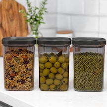Porsima 101-gr 3lü Sızdırmaz Yiyecek Erzak Saklama Kabı Seti - 1100ml Gri
