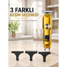T Bıçaklı Erkek Tıraş Makinesi Usb Şarjlı Led Göstergeli Turbo Özellikli Saç Sakal Kesme Makinesi - Lisinya 1 - 2 Saat