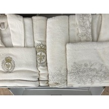 İpekçe Home Fransız Aplikli Bambu Aile Seti Krem