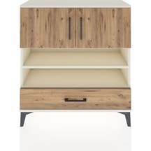 Arges Şifonyer 4 Raflı Tek Çekmeceli 2 Kapaklı 88x30x96 Aytaşı-çam Aytası