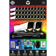 Turkno 32 Kameralı Supia 32 Dış Kamera Set 100 GB 5 MP 2K Net Renkli Gece Görüşlü Güvenlik Kamerası Sistemi