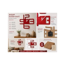 Kırmızı Renk Ahşap Sessiz Mekanizma 30x30 Cm Duvar Saati Odanıza Modern Hava Katar Duvarınızı Süsüler