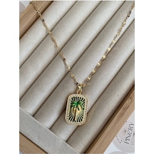 Pinery Jewels Palmiye Kararmaz Çelik Kadın Gold Kolye Altın