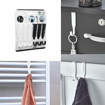 12 Adet Çok Amaçlı Askı Kapı Arkası, Dolap, Çekmece Ve Havlupan Uyumlu, Mutfak Ve Banyo İçin Pratik Plastik Askı, Kalorifer Peteğine Asılabilir Seti 7/8 Yaş