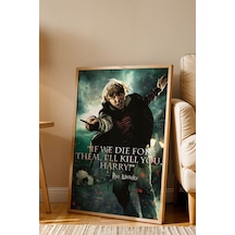 Ron Weasley Replikli Çerçeveli Tablo - Lüks Harry Potter Sinematik Tipografi Duvar Dekoru Kayın