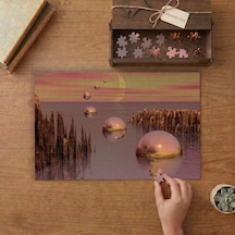 Suyun Üstünde Bilyeler - Dijital Sanat Tasarımı 240 Parça Ahşap Puzzle Ahşap Kutuda Mpy20208