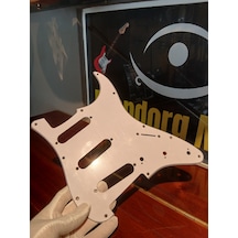 Elektro Gitar Pickguard Beyaz 11 Delik S/s/s Konfigürasyon 4-ply Tortoise Shell Strat Pickguard