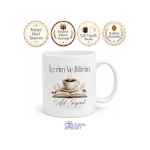 İçerim Ve Bilirim İngilizce Kahve Kupası Hediye Beyaz / Çok Renkli