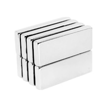 40x15x5 Mm Neodyum Dikdörtgen Süper Güçlü Mıknatıs-4 Adet