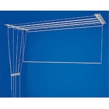 Asansörlü Çamaşır Askısı Tavan Tipi 6 Çubuk 180 CM Beyaz