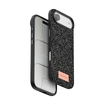 Onegif Apple iPhone Uyumlu 17 Air Bright Simli Kapak - Siyah İtdark49174