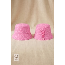 Minory Baby - %100 Pamuk Ayarlanabilir Bebek Şapkası 0-1 Yaş Pembe Pembe