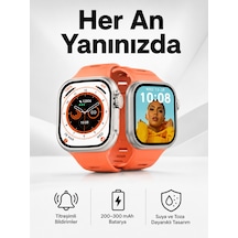 Akıllı Saat Gps, Sağlık Ve Uyku Takibi Arama Cevaplayan Bluetooth Bağlantılı Kopya Turuncu