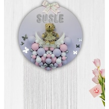 Süslebabypartystore Bubble Daire Kapı Süsü, 35 Cm - Lila Çok Renkli