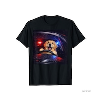 Flood Of Style Komik Golden Retriever Sürüş Meme Köpek Araba Sürmek Erkekler Kadınlar Için T-shirt % 100% Pa Siyah
