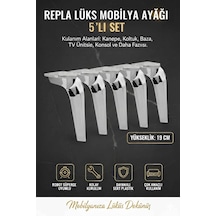 Repla Mobilya Kanepe Tv Ünitesi Koltuk Ve Konsol Dolap Ayağı 19 Cm Krom Ceviz