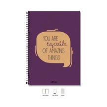 Eco Kraft Defter Kareli 200 Syf Mor 17x24 Cm