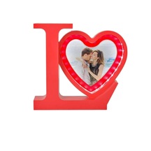 Love Kalpli Fotaraflı Ledli Işıklı Sihirli Ayna Kırmızı