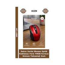 Delux Serisi Mouse Optik Kablosuz Fare Tm08 Kırmızı Sistem Teknoloji Hızlı