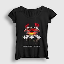 Presmono Kadın Master Of Puppets Metallica T-shirt Siyah
