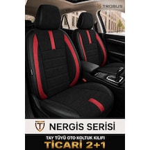 Renault Master 2011 Ve Sonrası Uyumlu Nergis Serisi Kırmızı Oto Koltuk Kılıfı