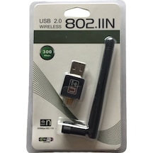 300 Mbps Antenli Wireless Adaptör Kablosuz Ağ Pc Wifi Alıcı Usb