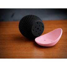 Bezos 3d Baskı Küre Saksı - Kafes Dokulu İki Parçalı Dekoratif Saksı - Siyah-pembe Nxrlvng