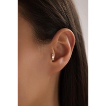 Altın Tasarım Taşlı Piercing Altın