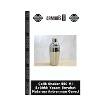 Çelik Shaker 550 Ml Sağlıklı Yaşam Seyahat Matarası Antrenman Gereci Çok Renkli