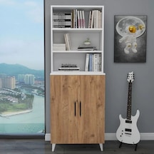 Reyo Home Enda Oras 6 Raflı 2 Kapaklı Kitaplık Atlantik Çam-beyaz