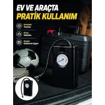Taşınabilir Araç Hava Pompası Analog Manometreli Lastik Şişirme Pompası Renkli