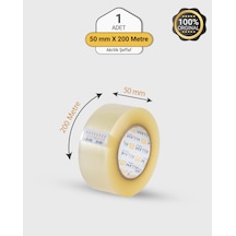 1 Adet Akrilik Şeffaf Koli Bandı 50mm X 200mt Güçlü Yapışkan