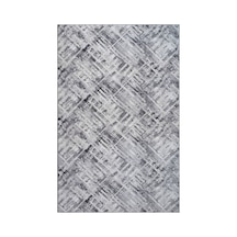 Plato Halı Parantez Efsane Lüks Oturma Odası, Salon, Antre, Yıkanabilir Polyester Kaymaz Taban Gri Halı