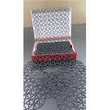 Salon Takımı 5 Parça Dantel Masa Örtüsü Runner Seti Angles Model No 258 Krem
