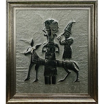 E38 El İşçiliği Kurşun Figürin Kalıbı Aliminyum Kabartma Tablo 86 76 Cm -6441