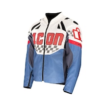 Icon Contra 3 Hero Korumalı Motosiklet Montu Beyaz Kırmızı Mavi