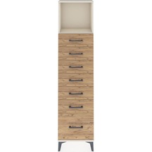 Arges Dolap Tek Raflı 7 Çekmeceli 44x30x182 Aytaşı-çam Aytaşı