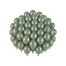 Okaliptus Renk Lateks Retro Balon 30 Cm - 50 Adet Yeşil