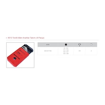 İzeltaş 8 Parça Torx Allen Takımı 4910 00 7108