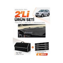 E-biz Mercedes W163 M-class 1997-2005 Uyumlu Torpido Örtüsü + Tay Tüyü Çanta - Siyah-gri - Mb016
