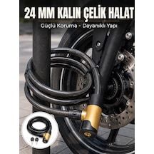 Güçlü Çelik Halat Yapısıyla Motosiklet, Bisiklet Ve Scooter İçin Güvenli Kilit Çok Renkli