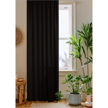 Home Color Home Siyah Petek Kadife Dokulu Fon Perde Düz Dikişli Ekstrafor Büzgü 1.sınıf Kalite Siyah