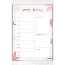 Günlük Planlayıcı - A4 Ebat Yapılacaklar - 30 Yaprak - Daily Planner - 0183 Çok Renkli
