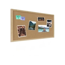 Dekoratif Mantar Pano Ahşap Çerçeve 60x90 Cm 1 Adet Harita Çivisi Hediyeli Duvara Monte Mantar Çerçeve Evde Okulda Diğer